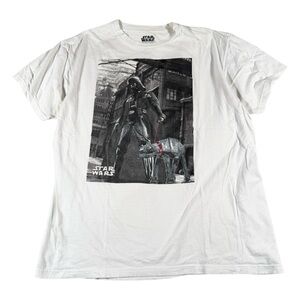 Star Wars Darth Vader AT-AT Walker T-Shirt, Size Large, White Graphic Tee